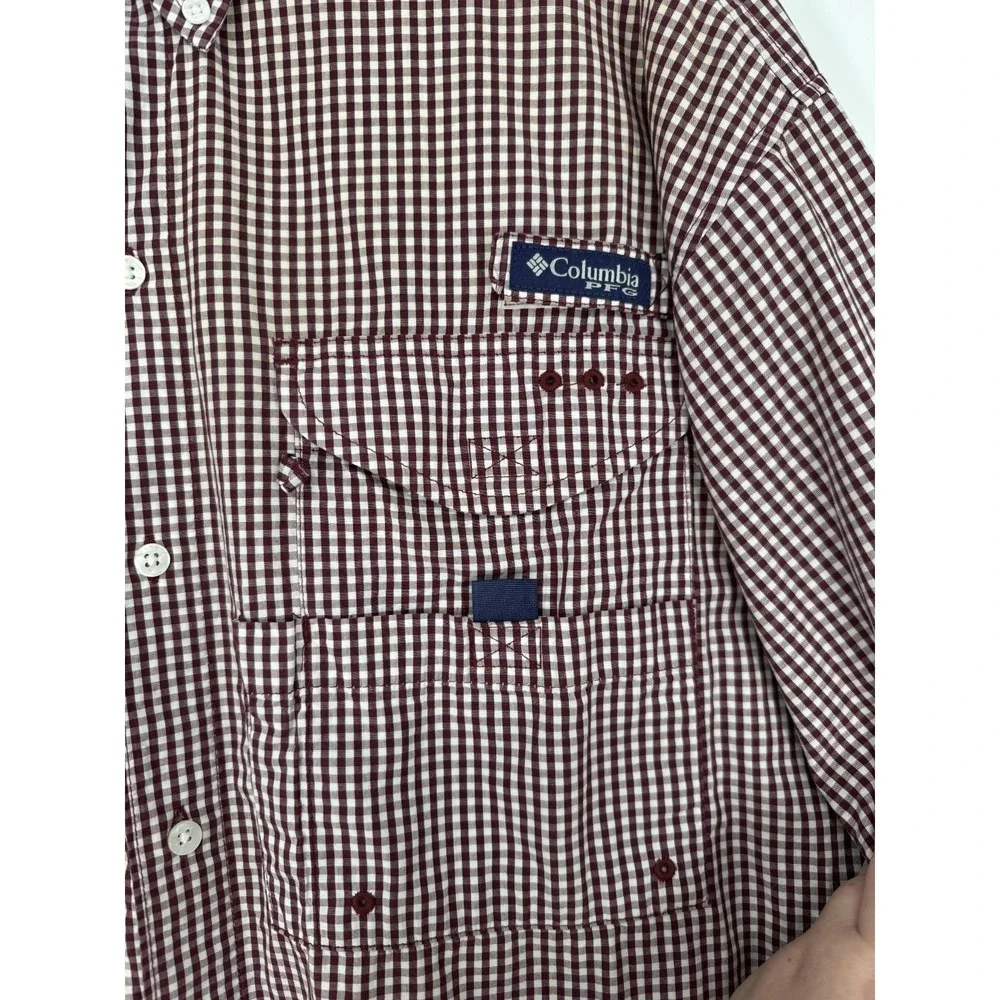 Columbia PFG‎ Texas A&M Aggies Fishing Shirt Long Sleeve Check Button Down Mediu